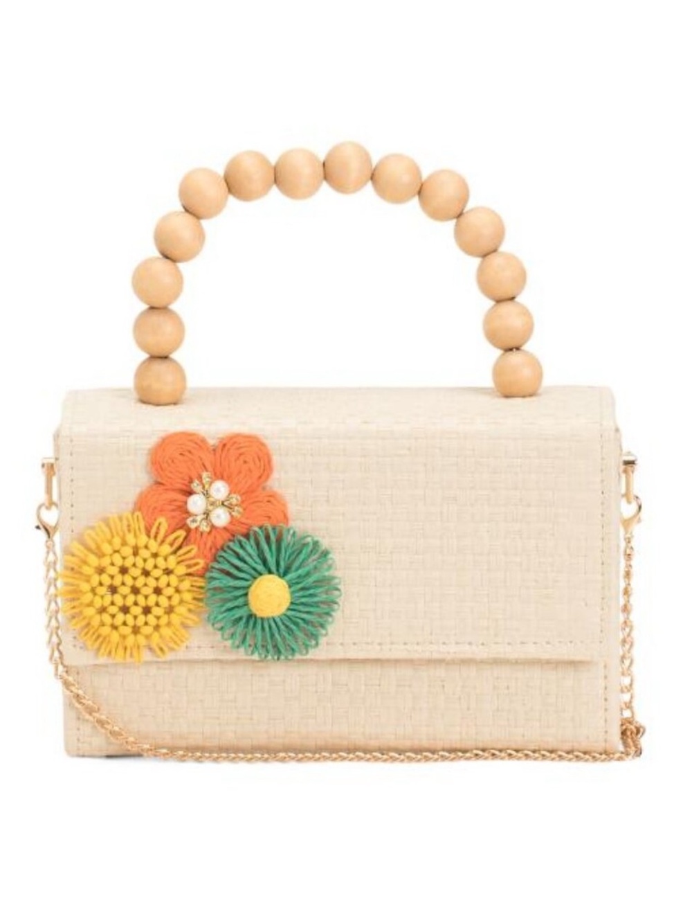 ALESSIA BIANCHI Floral East West Beaded Satchel